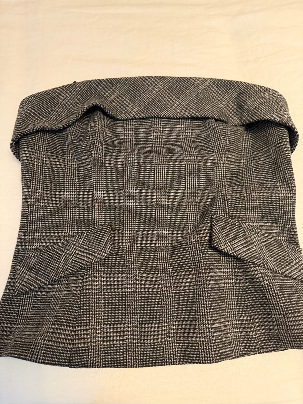 SAYLOR Black and White Plaid Strapless Corset Top